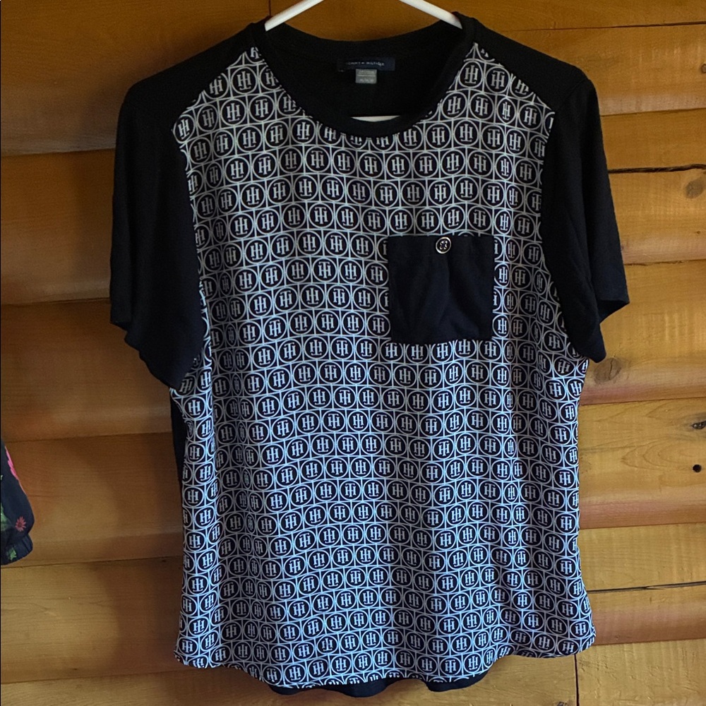 Tommy Hilfiger Black and White Logo Tee